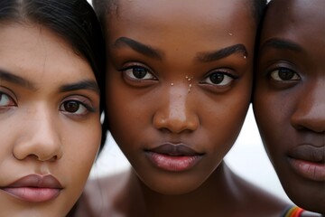Diverse Women Close-Up Portrait - Unity and Connection