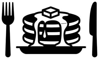 Stack of pancakes with butter and syrup