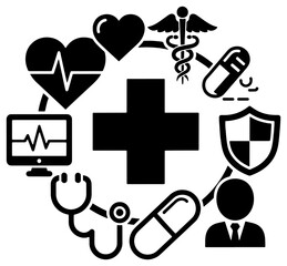 Medical symbols representing healthcare