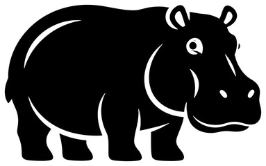 Silhouette of a hippopotamus