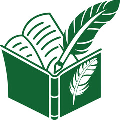 Flat story content icon green solid vector illustration