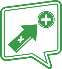 Flat follower increase icon flat green vector illustration