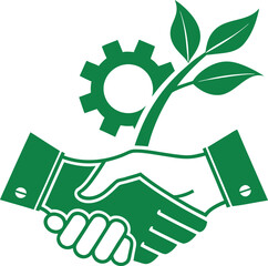 Flat interaction performance icon solid green vector illustration