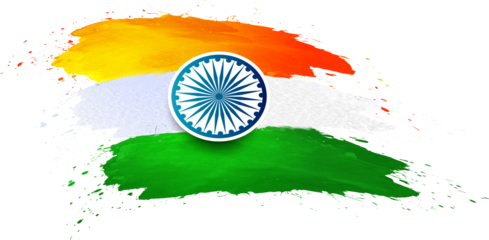 flag of india with brush stroke effect illustration.