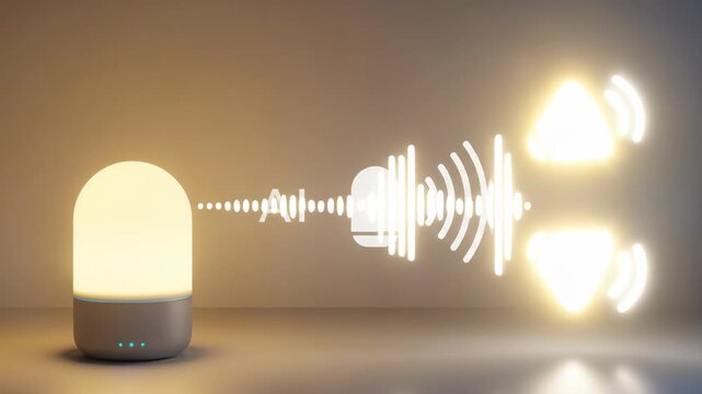 Smart home device illustrating voice command and wireless audio system
