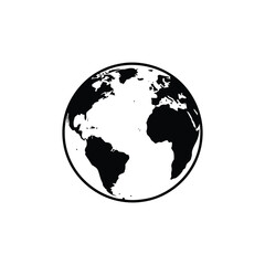 Fototapeta premium World globe icon. silhouette of globe icon.