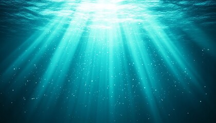 Obraz premium Tranquil Turquoise Waters Sunlight Dancing on the Surface, Illuminating the Underwater World