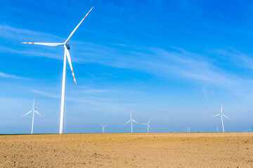 Nice view of the windmill fields in Wielowiec in Poland.