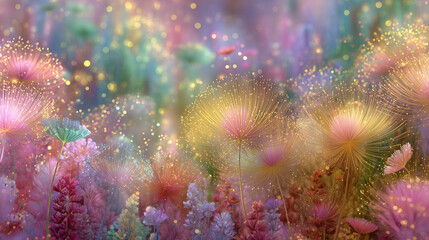 Fototapeta premium Fantasy-like and cute floral background