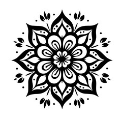 Fototapeta premium Black and white floral Partten