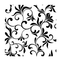 Obraz premium Black and white floral background partten