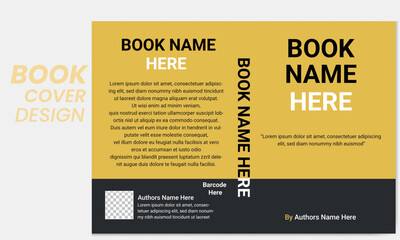 Modern professional and creative book cover template with front, back, spine and yellow black geometric layout