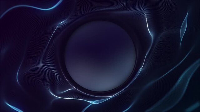 Futuristic technology background with a gently rippling digital fractal light wave and copy space for logo or text. Flowing cyber data concept. Stylish full HD and looping tech animation.