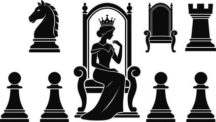 chess queen and king