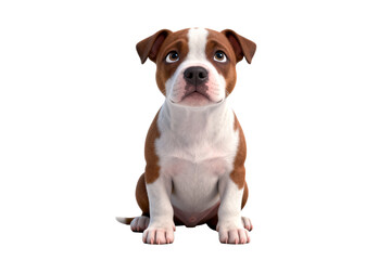 Cute Brown and White American Staffordshire Terrier Puppy