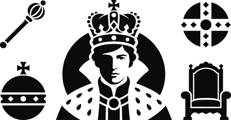 black and white cartoon illustration of a man