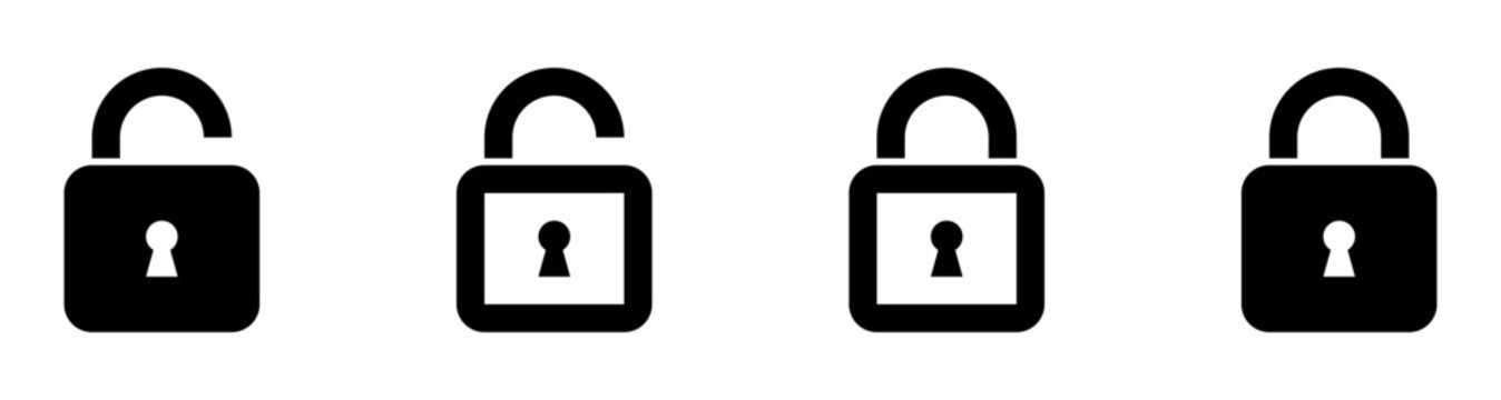 lock icon collection set locked icon symbol unlocked sign , security icon . open and closed padlock icon
