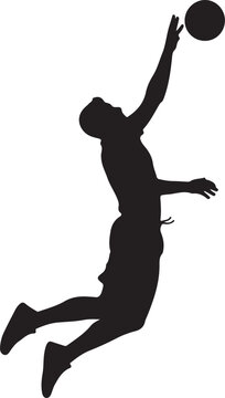 player Jumping Style in silhouette white background.