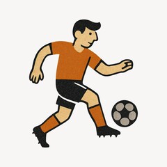 Retro soccer player illustration