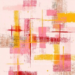 Obraz premium Abstract art comprised of colorful brushstrokes arranged in intersecting rectangular shapes