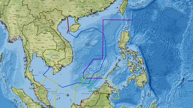 Infographic Map of South China Sea Territorial Disputes