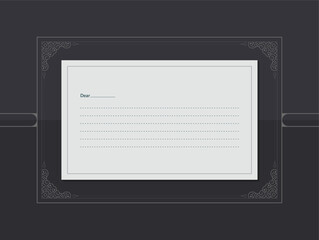 Elegant Decorative Invitation Card Template with Lines and Ornament Frame