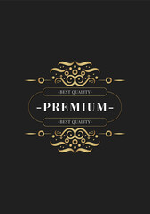 Elegant Gold Ornate Frame with Premium Quality Label Decoration Element