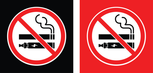 No smoking and no vaping sign Black and red background © OMG_BU