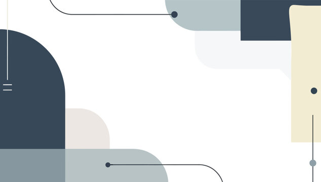 Abstract geometric background design with connecting lines rounded shapes and subtle color blocks