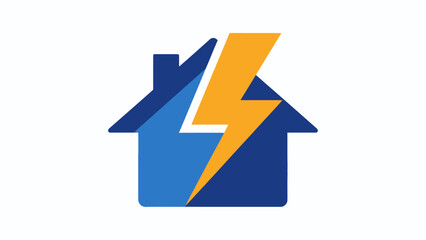 House with Lightning Bolt Icon Symbolizing Home Energy and Electricity, isolated white background