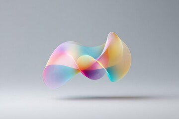 Isolated colorful rainbow gradient swirl floating over transparent backdrop