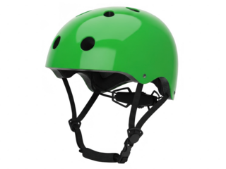Green safety helmet isolated on transparent background