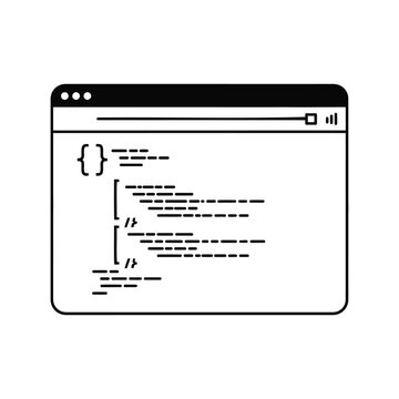 Source code programming language shown in browser window software display