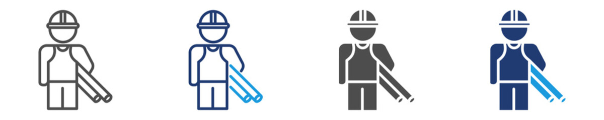 tradesperson icon set multiple style
