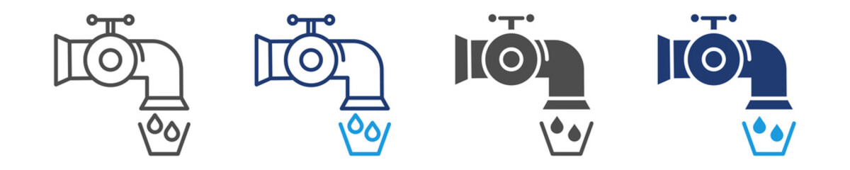 portable water icon set multiple style