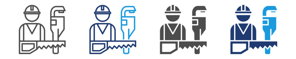 carpenter icon set multiple style