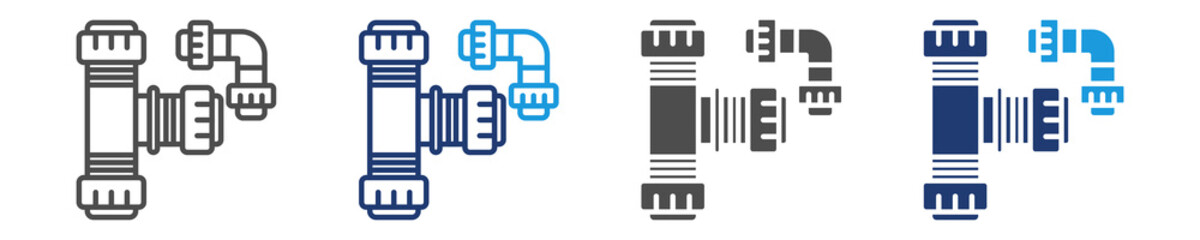 compression fittings icon set multiple style
