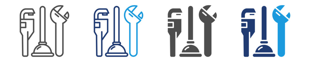 tools icon set multiple style