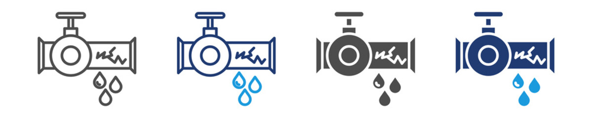 plumber crack icon set multiple style