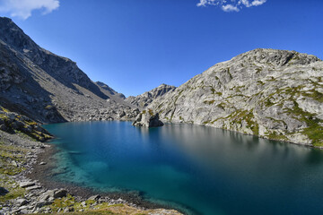 Obraz premium The Bellacombe Lakes are picturesque bodies of water in the valley above La Thuile.