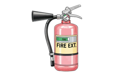 Naklejka premium Illustration of a full fire extinguisher with pressure gauge