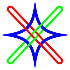 Abstract Colorful Geometric Star Symbol