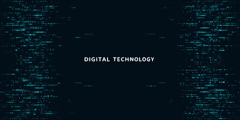 Obraz premium Digital technology background with code and futuristic aesthetic elements