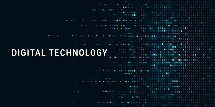 digital technology background with blue and white lights