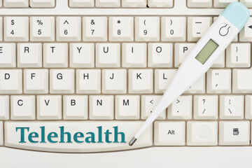 Telehealth digital healthcare monitoring concept