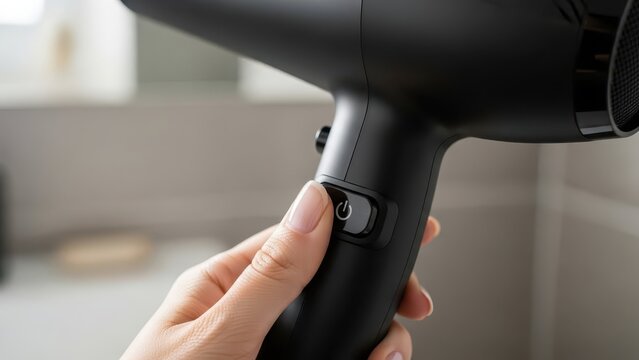 Turn on the hair dryer