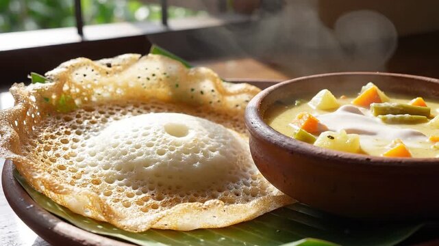 A video showcases a delicious South Indian dish being prepared with a bowl of soup