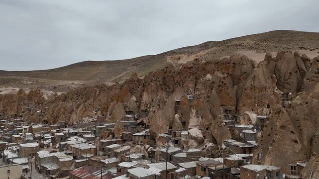 The ancient rock settlement of Kandovan in Iran