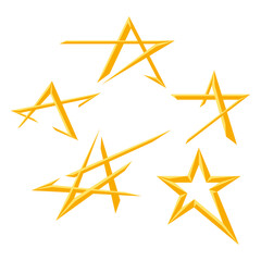 Obraz premium Set of abstract gold stars. Awards for sports or corporate competitions.