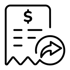 A linear icon showing a share receipt